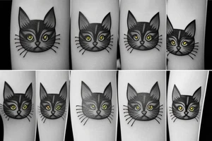 black cat with a funny hat tattoo idea