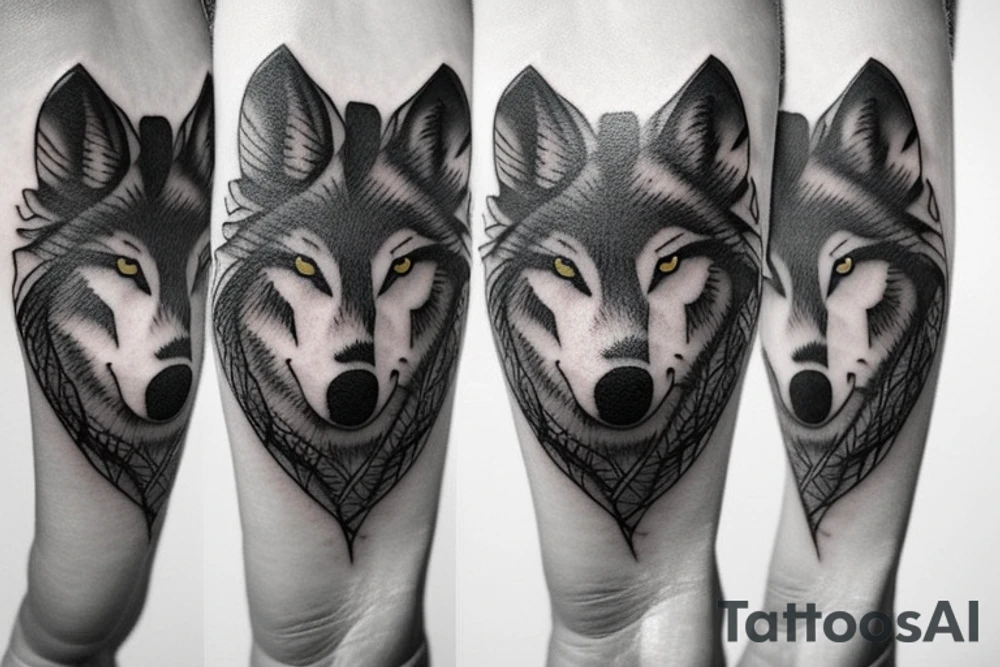 Wolf wounded tattoo idea