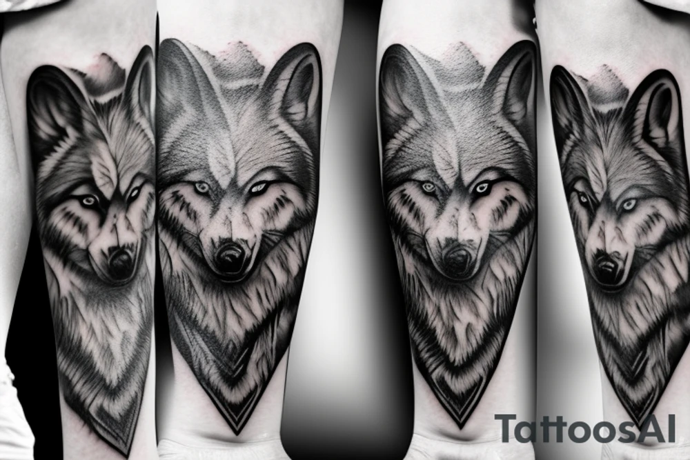 Wounded wolf tattoo idea
