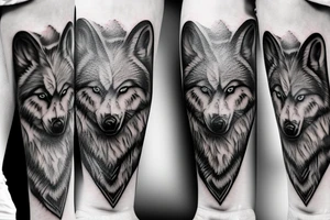 Wounded wolf tattoo idea