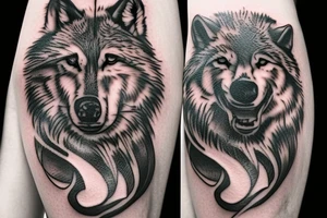 Wounded wolf tattoo idea