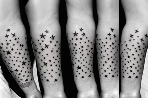 Vertical stars in a line tattoo idea