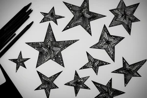 Vertical stars in a line tattoo idea