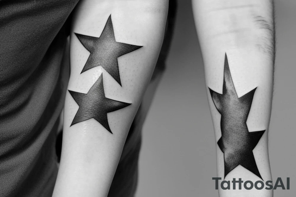 Thin line of stars tattoo idea