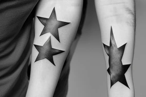 Thin line of stars tattoo idea