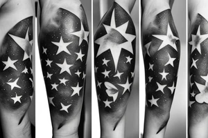 Thin line of stars tattoo idea