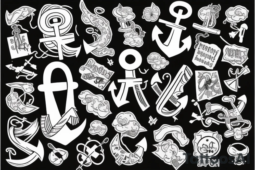 Anchor with a parachute tattoo idea