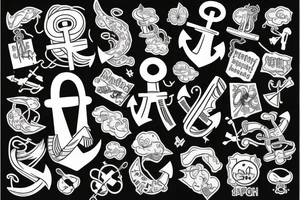 Anchor with a parachute tattoo idea