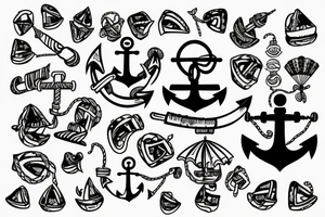 Anchor with a parachute tattoo idea