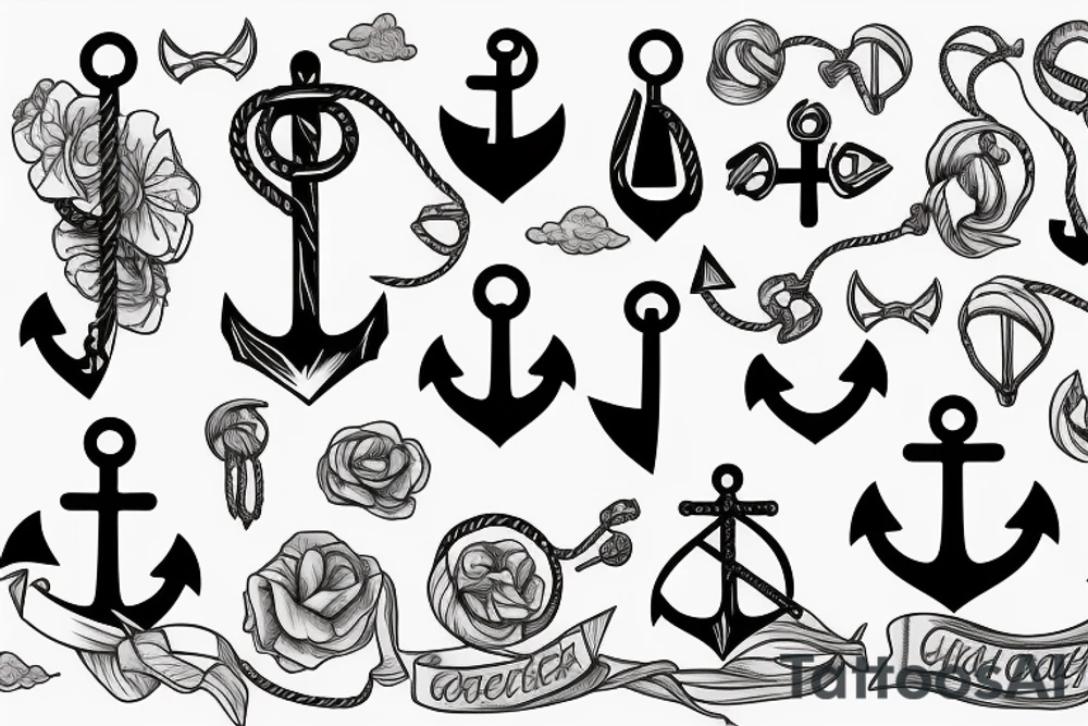 Anchor with a parachute tattoo idea