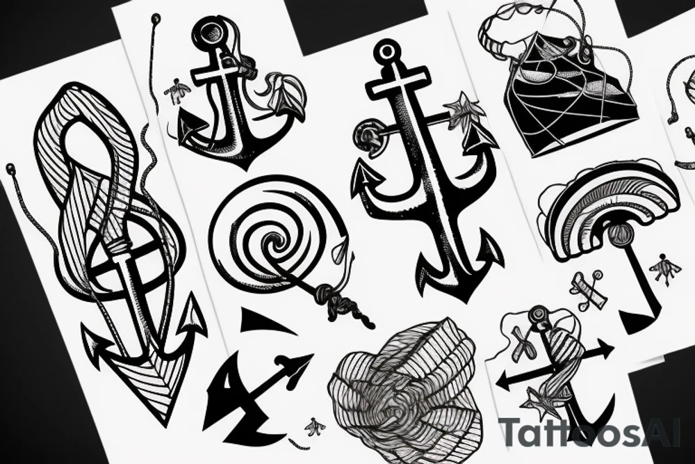 Anchor with a parachute tattoo idea
