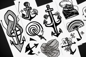 Anchor with a parachute tattoo idea
