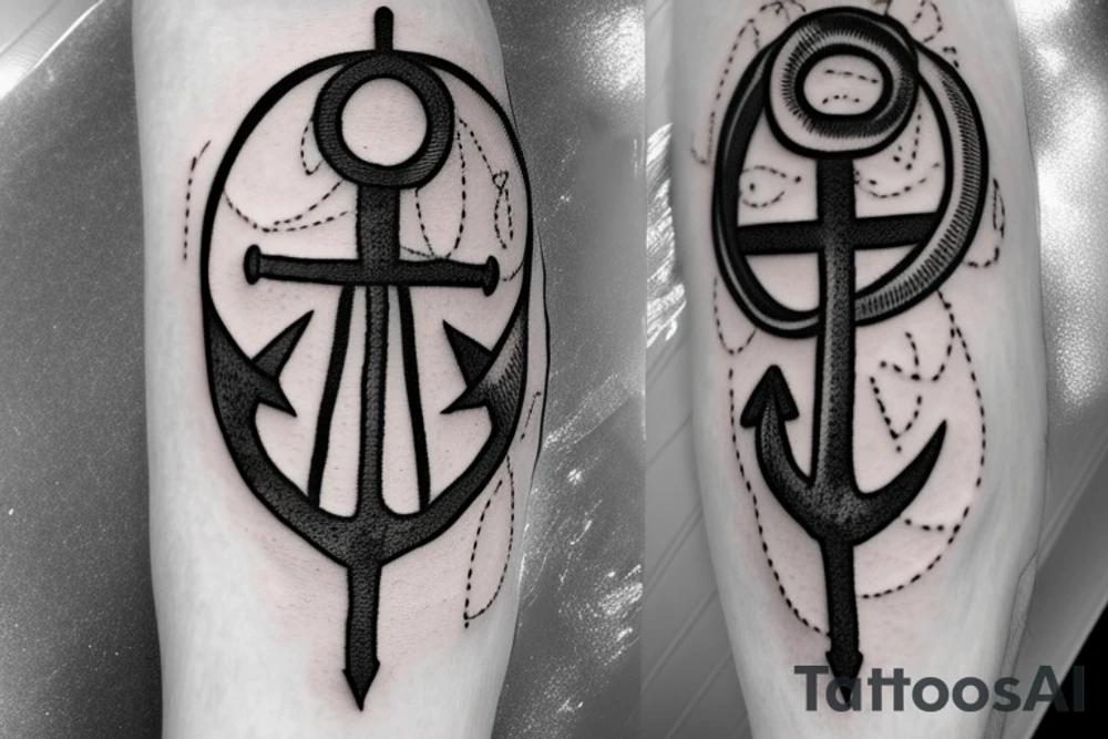 Anchor with a parachute tattoo idea