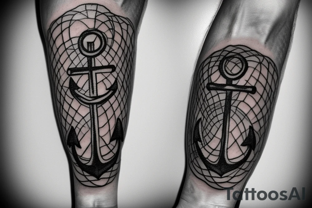 Anchor with a parachute tattoo idea