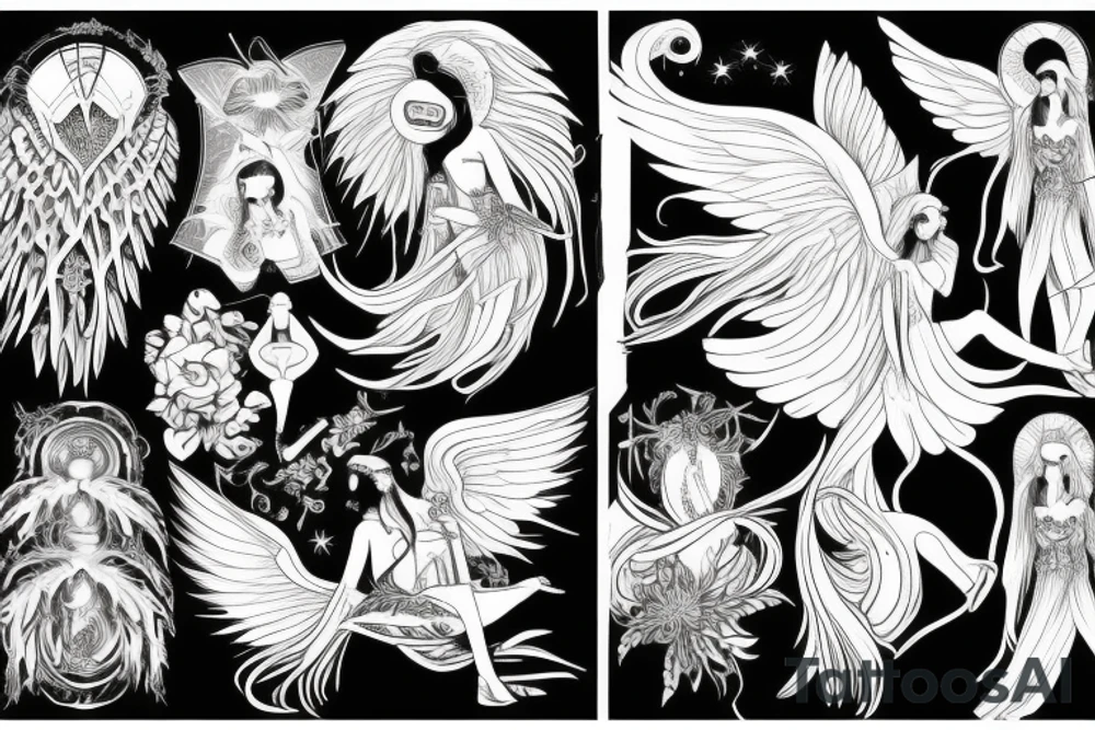 angel whispering esoteric tattoo idea