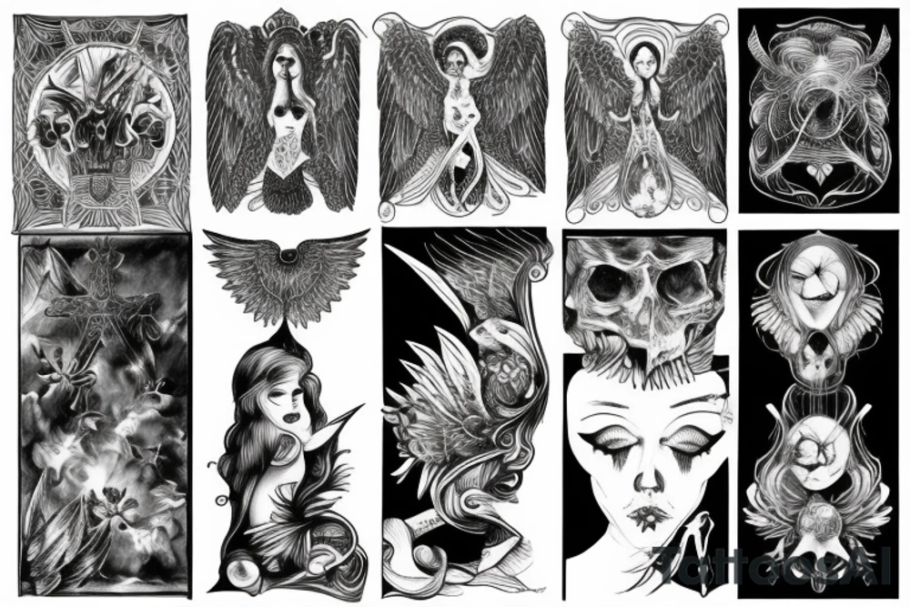 angel whispering esoteric tattoo idea