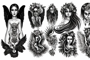 angel whispering esoteric tattoo idea