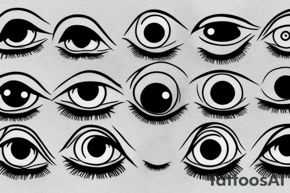 Eyeballs with 333 in the pupil tattoo idea