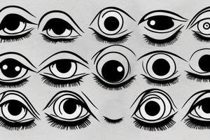 Eyeballs with 333 in the pupil tattoo idea