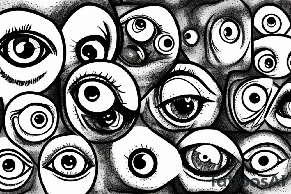Eyeballs with 333 in the pupil tattoo idea