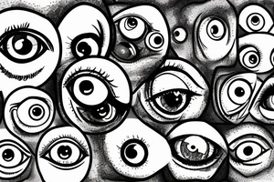 Eyeballs with 333 in the pupil tattoo idea