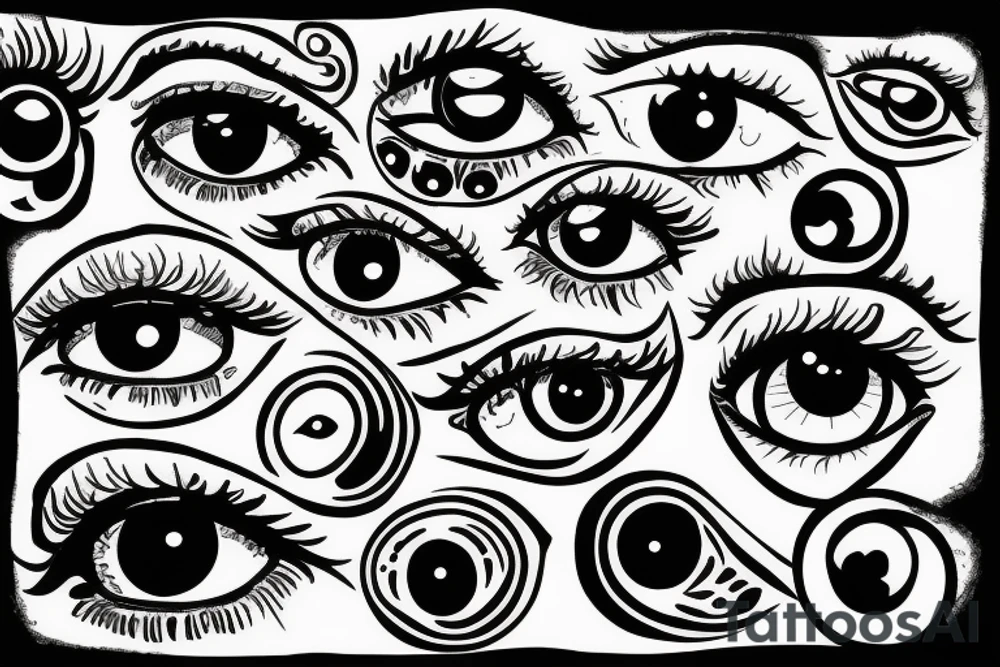 Eyeballs with 333 tattoo idea