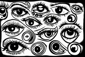 Eyeballs with 333 tattoo idea