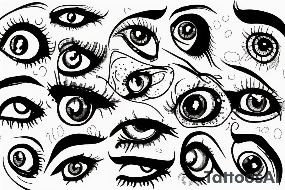 Eyeballs with 333 tattoo idea