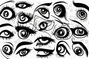 Eyeballs with 333 tattoo idea