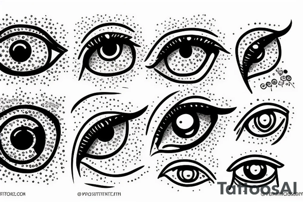 Eyeballs  pointillism tattoo idea