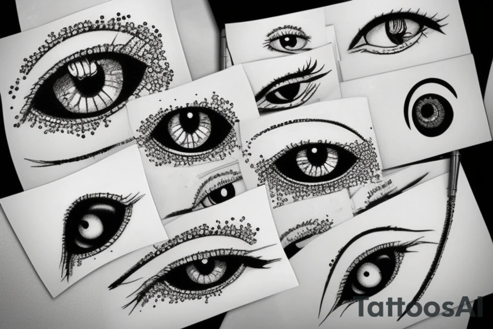 Eyeballs  pointillism tattoo idea