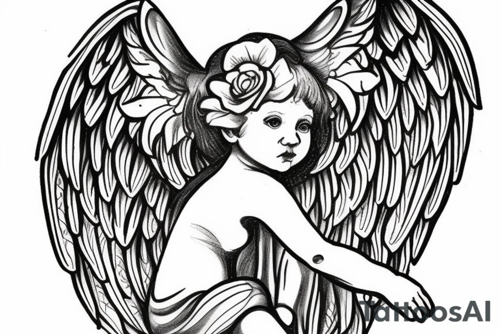 cherub angel faces tattoo idea