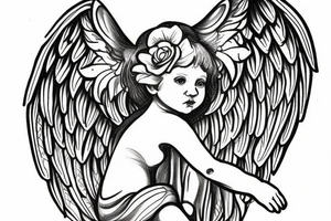 cherub angel faces tattoo idea