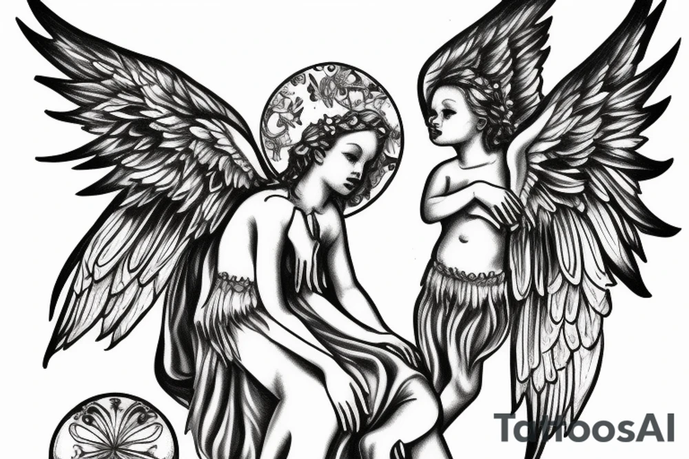 cherub angel whispering tattoo idea