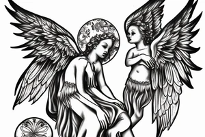 cherub angel whispering tattoo idea