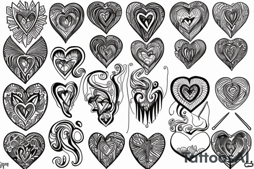 esoteric heart tattoo idea