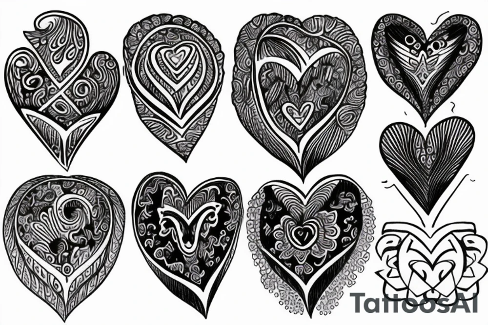 esoteric heart tattoo idea