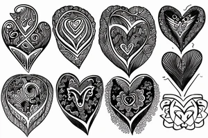 esoteric heart tattoo idea