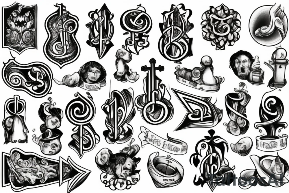 Religious Music tattoo idea