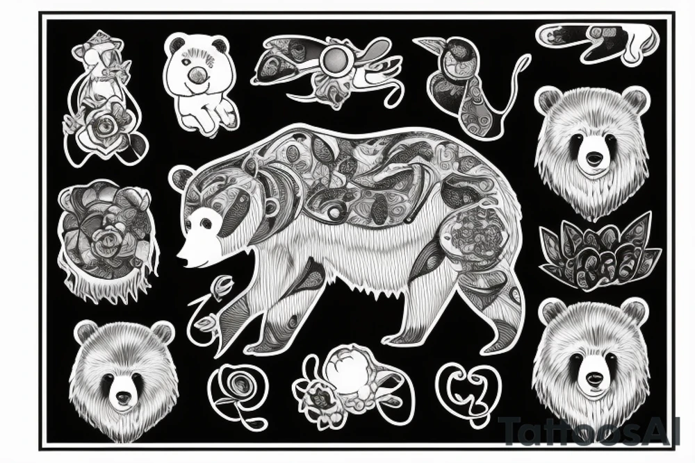 Bear cub and a mose tattoo idea