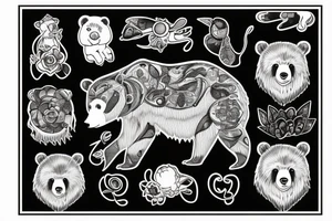 Bear cub and a mose tattoo idea