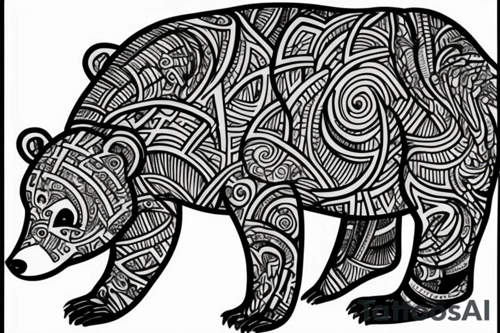 Bear cub and a mose tattoo idea