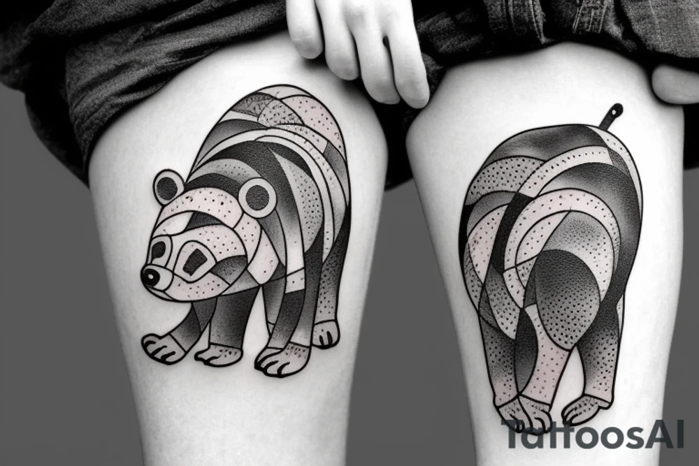 Bear cub and a mouse tattoo idea