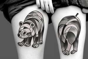 Bear cub and a mouse tattoo idea