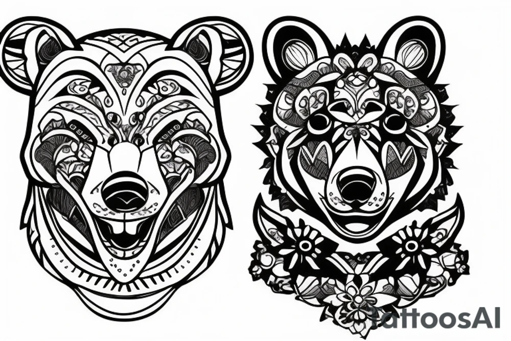 Bear cub and a mouse tattoo idea