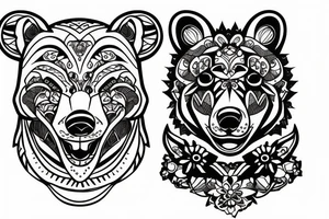 Bear cub and a mouse tattoo idea