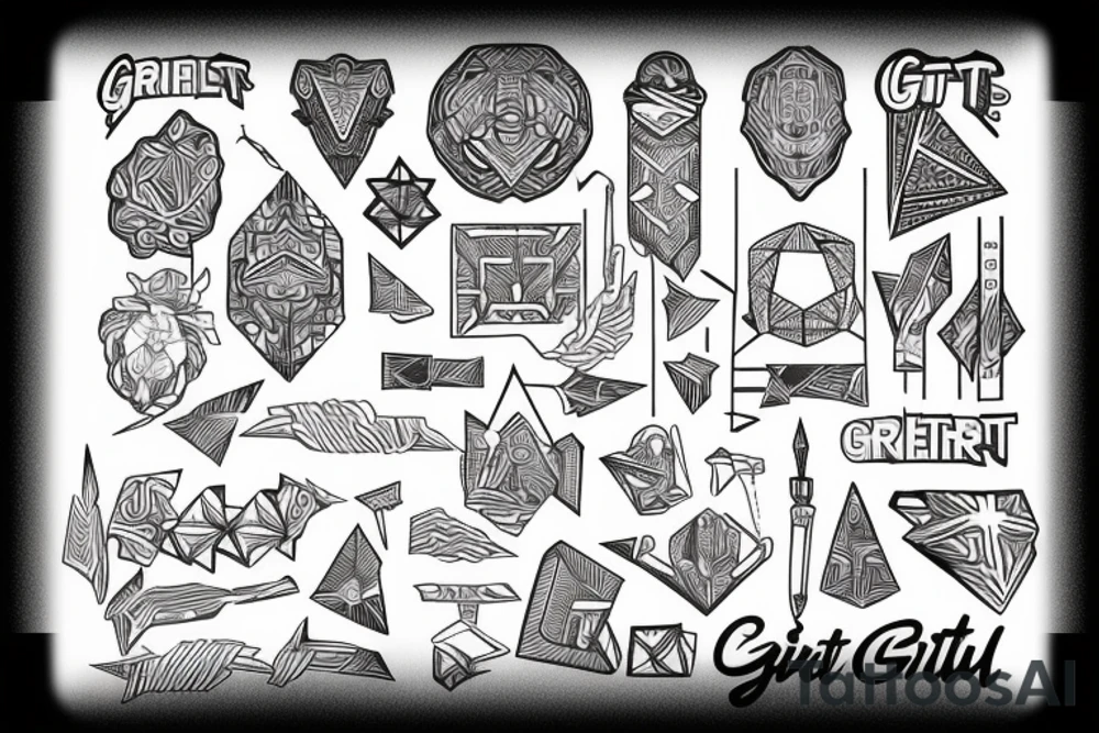 Visual representation of the word Grit tattoo idea