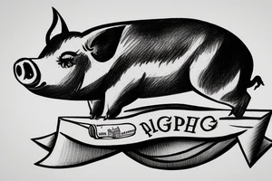 Pig Riding on top of a paper airplane tattoo idea