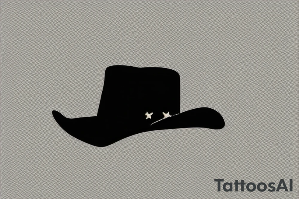 cat in a cowboy hat tattoo idea