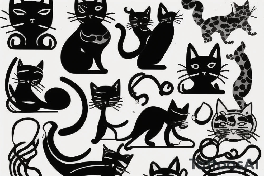 simplistic cat tattoo idea